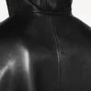 Abrigo corto con capucha para hombre en negro