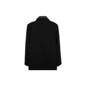 Abrigo de mezcla de lana con doble cuello «Negro» 626314TIU071000