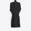 Abrigo oversize con estampado de cuadros Buffalo y bordes sin rematar «Negro Blanco» 704487TMU181070