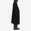 Abrigo oversize con estampado de cuadros Buffalo y bordes sin rematar «Negro Blanco» 704487TMU181070