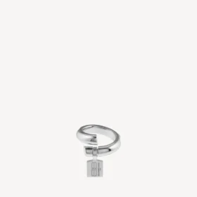 Anillo con etiqueta Saint-Germain para mujer en plata brillante
