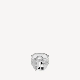 Anillo de sello Melrose en plata envejecida