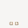 Aretes B para mujer en oro brillante