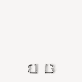 Aretes B XS para mujer en plata brillante