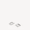Aretes B XS para mujer en plata brillante Aretes B XS para mujer en plata brillante