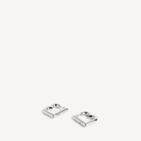 Aretes B XS para mujer en plata brillante