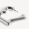 Aretes B XS para mujer en plata brillante Aretes B XS para mujer en plata brillante