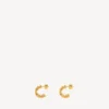 Aretes de aro nano para mujer en oro brillante Aretes de aro nano para mujer en oro brillante