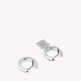 Aretes para mujer «Saint-Germain» con etiqueta en plata brillante