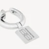 Aretes para mujer «Saint-Germain» con etiqueta en plata brillante