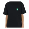 B Camiseta de manga corta negra con estampado del logotipo del alfabeto ecológico 594599THV631000