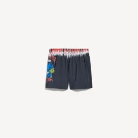Bañador corto para hombre con estampado «tie dye» extremo en negro