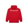 Balenciaga FW21 para hombre, holgada, con logo, con capucha y mangas largas, color rojo, 600583TIV846540