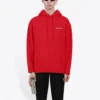 Balenciaga FW21 para hombre, holgada, con logo, con capucha y mangas largas, color rojo, 600583TIV846540