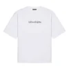 Balenciaga para hombre, camiseta de cuello redondo con estampado de letras, manga corta, color blanco, 620969TIV509040