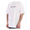 Balenciaga para hombre, camiseta de cuello redondo con estampado de letras, manga corta, color blanco, 620969TIV509040