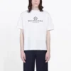 Balenciaga para hombre, camiseta de cuello redondo y manga corta con estampado «BB Paris», versión retro, color blanco 594579TGV609000