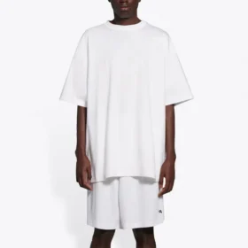 Balenciaga para hombre, camiseta de manga corta con cara sonriente, color blanco, 651795TKV769140