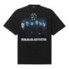 Balenciaga para hombre, camiseta de manga corta con diseño de la banda alemana Rammstein, color negro, 651795TLV511000