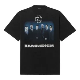 Balenciaga para hombre, camiseta de manga corta con diseño de la banda alemana Rammstein, color negro, 651795TLV511000