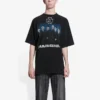 Balenciaga para hombre, camiseta de manga corta con diseño de la banda alemana Rammstein, color negro, 651795TLV511000