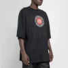 Balenciaga para hombre, camiseta de manga corta con logo circular «BB Alphabet», color negro, 641614TJV761000