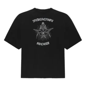 Balenciaga para hombre, camiseta de manga corta grande con estampado, color negro, 641614TJV781000