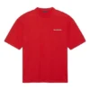 Balenciaga para hombre, camiseta retro de manga corta con logo grande, color rojo, 612966TIVG56540