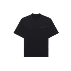 Balenciaga para hombre, camiseta retro deportiva con logo, de manga corta, color negro, 641614TJVL41000