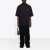 Balenciaga para hombre, camiseta retro deportiva con logo, de manga corta, color negro, 641614TJVL41000