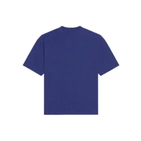 Balenciaga para hombre, colección Otoño-Invierno 2021, camiseta de punto retro de manga corta, azul marino, 612966TKVD33967