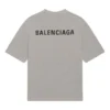 Balenciaga para hombre, colección Otoño-Invierno 2021, camiseta retro de manga corta con estampado de logotipo, gris, 612966TIVG51167