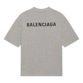 Balenciaga para hombre, colección Otoño-Invierno 2021, camiseta retro de manga corta con estampado de logotipo, gris, 612966TIVG51167 Balenciaga para hombre, colección Otoño-Invierno 2021, camiseta retro de manga corta con estampado de logotipo, gris, 612966TIVG51167