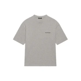 Balenciaga para hombre, colección Otoño-Invierno 2021, camiseta retro de manga corta con estampado de logotipo, gris, 612966TIVG51167 Balenciaga para hombre, colección Otoño-Invierno 2021, camiseta retro de manga corta con estampado de logotipo, gris, 612966TIVG51167