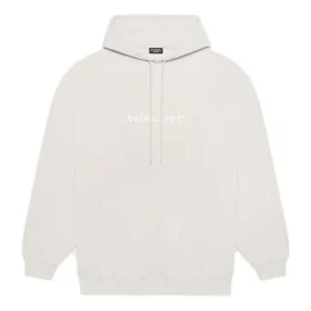 Balenciaga para hombre, colección Otoño-Invierno 2021, con estampado del logotipo y el alfabeto, con capucha y mangas largas, color blanco cremoso 570811TIV552970 Balenciaga para hombre, colección Otoño-Invierno 2021, con estampado del logotipo y el alfabeto, con capucha y mangas largas, color blanco cremoso 570811TIV552970