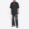 Balenciaga para hombre, colección Otoño-Invierno 2021, Couture Alphabet, cuello redondo, manga corta, negro 651795TJV901070