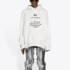 Balenciaga para hombre, colección Otoño-Invierno 2021, «Hi My Name Is», estampado de letras, manga larga, blanco, 651799TKVF29081