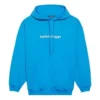Balenciaga para hombre, colección Otoño-Invierno 2021, sudadera con capucha y logo, manga larga, azul, 570811TIV557560