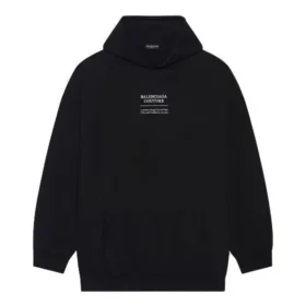 Balenciaga para hombre, colección Otoño-Invierno 2021, sudadera holgada con capucha y mangas largas, color negro, 651799TJV910107 Balenciaga para hombre, colección Otoño-Invierno 2021, sudadera holgada con capucha y mangas largas, color negro, 651799TJV910107