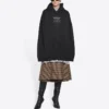 Balenciaga para hombre, colección Otoño-Invierno 2021, sudadera holgada con capucha y mangas largas, color negro, 651799TJV910107