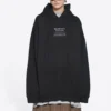 Balenciaga para hombre, colección Otoño-Invierno 2021, sudadera holgada con capucha y mangas largas, color negro, 651799TJV910107