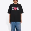Balenciaga para hombre, colección primavera-verano 2021, «Love», de manga corta, negro, 612966TJVL51070