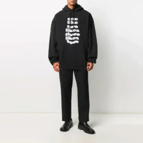 Balenciaga para hombre con estampado de letras, estilo casual, negro 641679TJV931070
