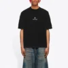 Balenciaga para hombre con estampado de letras, manga corta, negro 612966TJVD91034