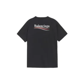 Balenciaga para hombre con estampado de letras, manga corta, negro 641675TIV521070