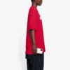 Balenciaga para hombre con estampado de letras, patrón perforado, cuello redondo y manga corta, color rojo 651795TKVB86295