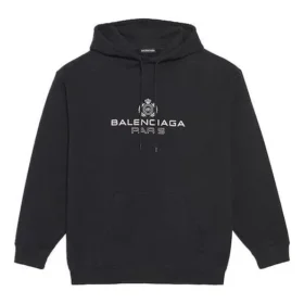 Balenciaga para hombre con estampado de letras y logotipo, negro, 570811TGV701000