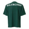 Balenciaga para hombre con estampado del logotipo, manga corta, verde 570805THV803230