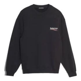 Balenciaga para hombre con estampado del logotipo, manga larga, negro 556147TBV141000 Balenciaga para hombre con estampado del logotipo, manga larga, negro 556147TBV141000