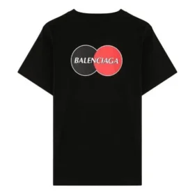 Balenciaga para hombre con logo en el pecho, cuello redondo y manga corta, negro 620967TIV791000